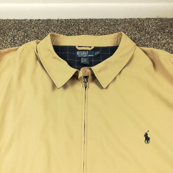 Vintage Polo Ralph Lauren Jacket Harrington Full Zip Beige Mens 6XB - Picture 2 of 10